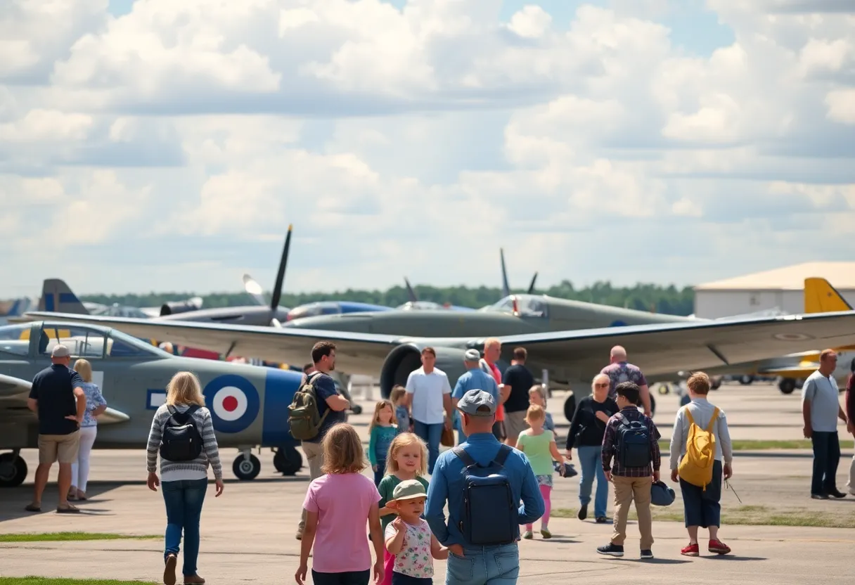 Vintage military aircraft at Warbird Weekend in Greenville