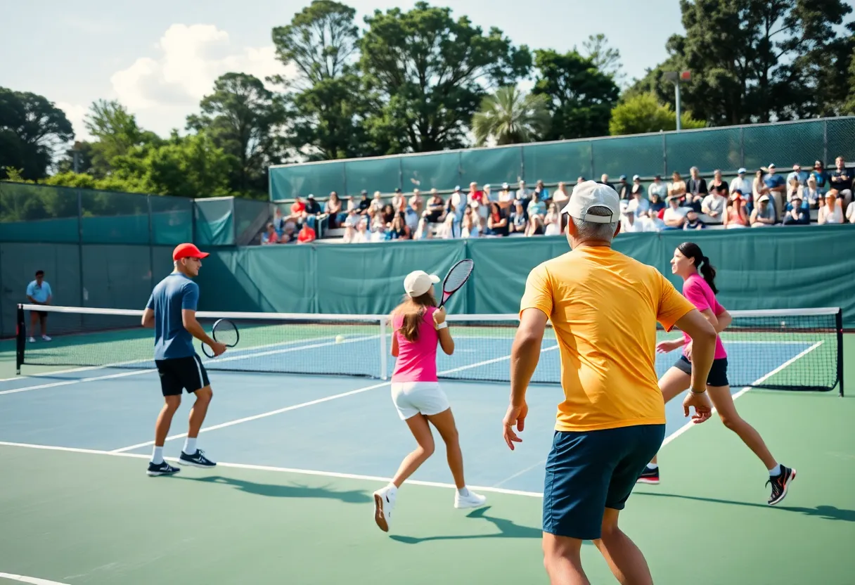 Auburn tennis players competing in a tournament