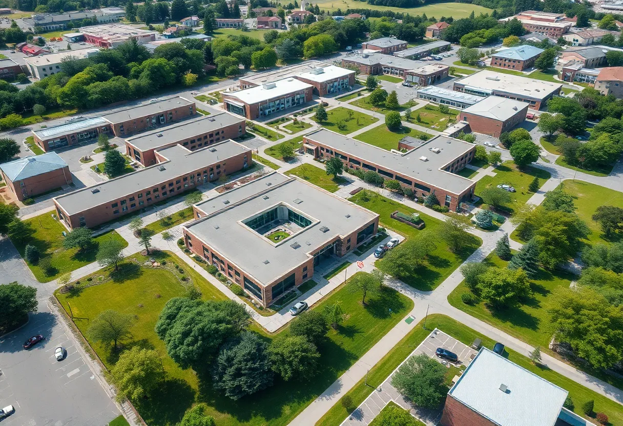 Aerial view of Charleston County School District facilities