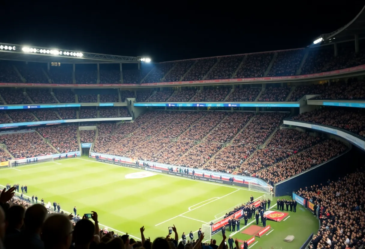Flags at half-staff during a memorial for Charlie Kirk.