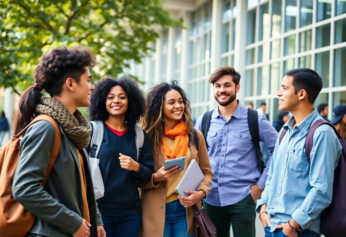Diverse students on Clemson University campus