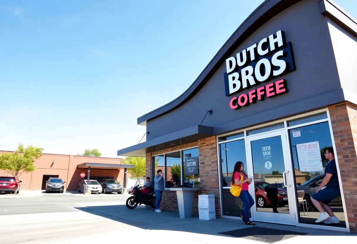 Exterior view of Dutch Bros Coffee location in Greenville, SC