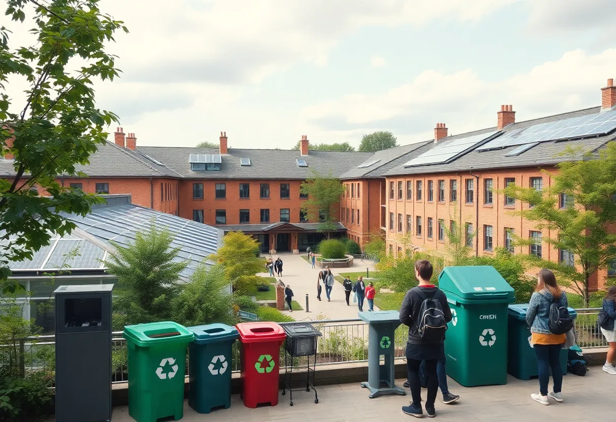 Students participating in sustainability initiatives on campus.