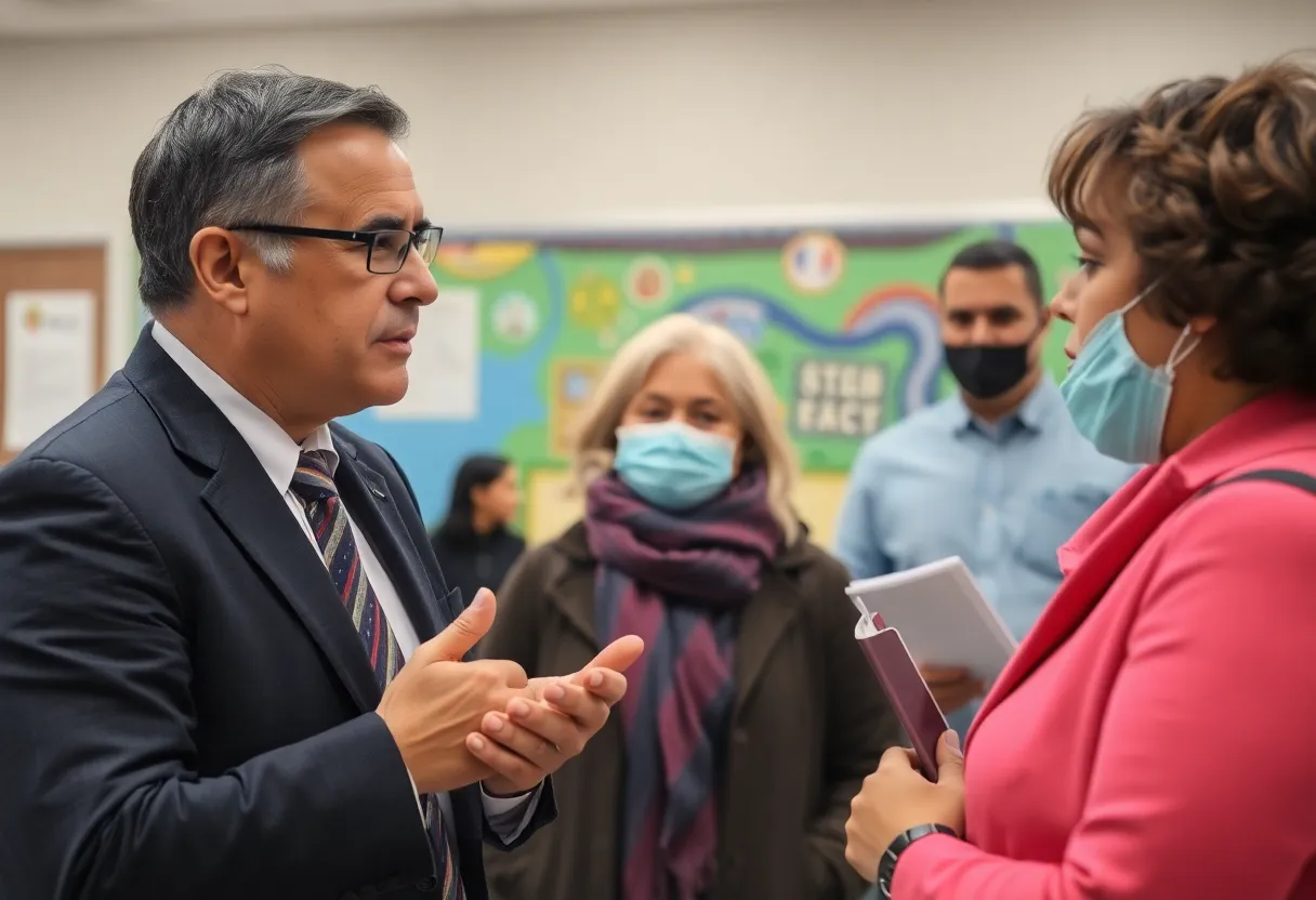 Parents discussing school safety in Greenville
