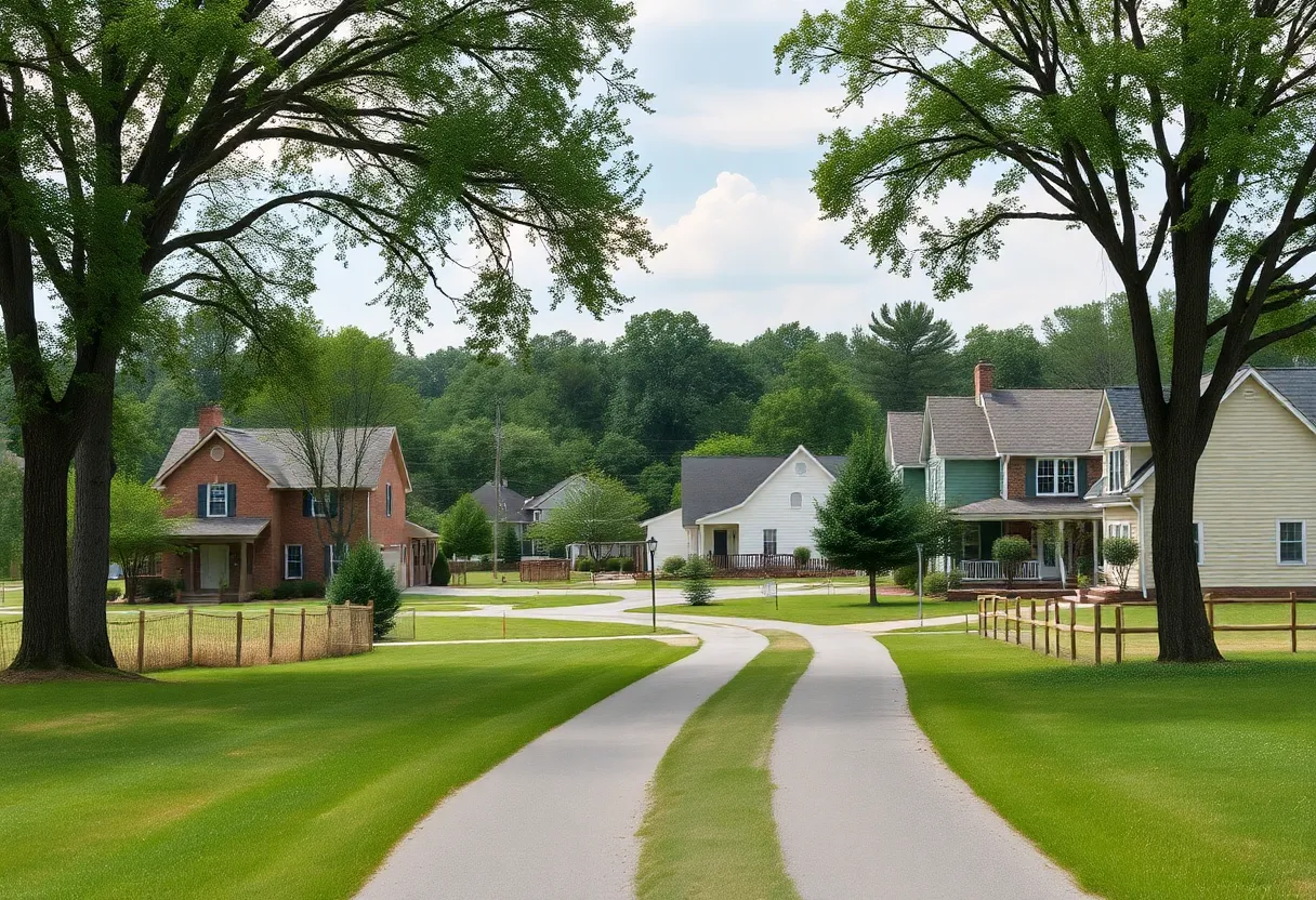 Serene neighborhood in Greenville County