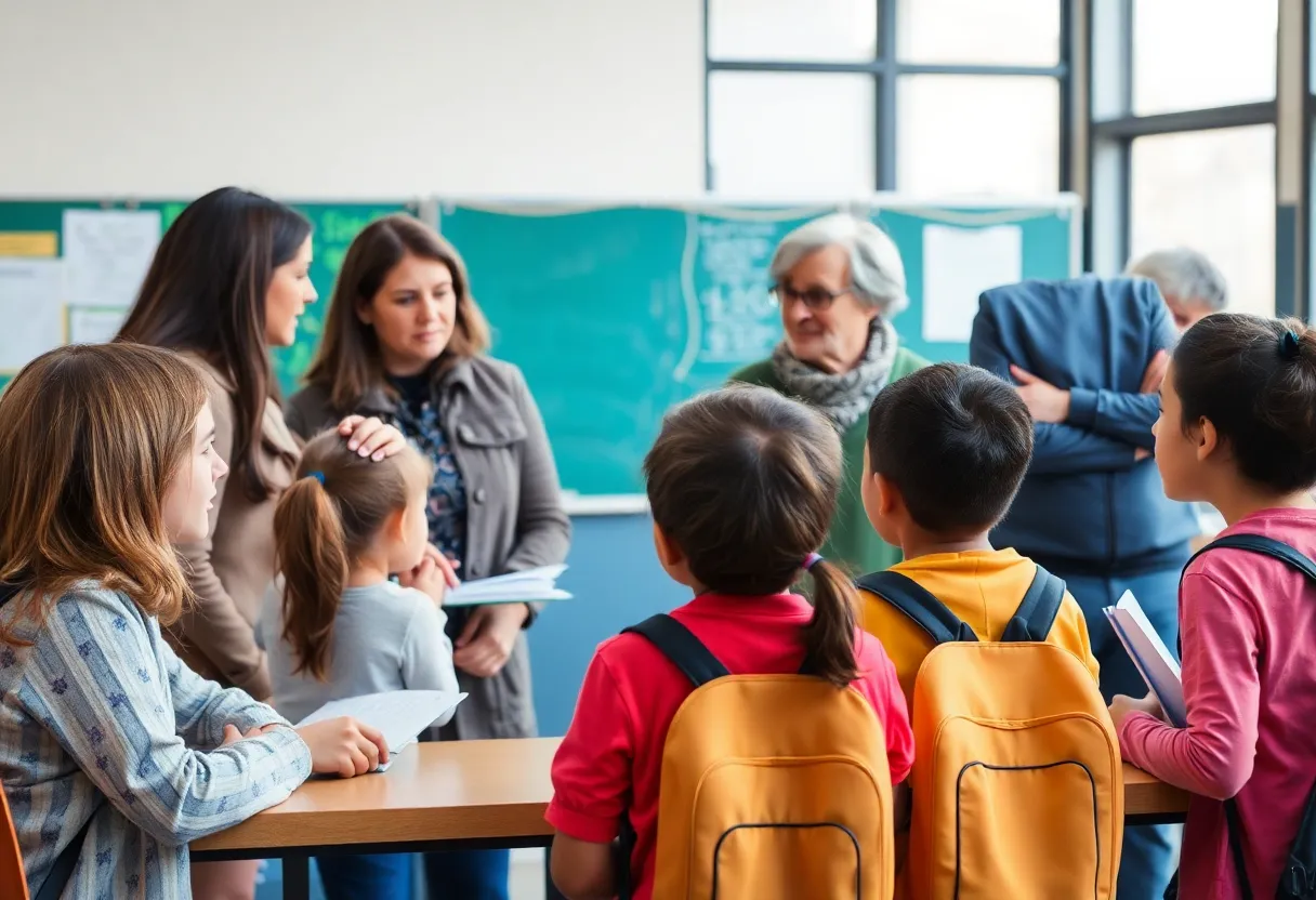 Parents discussing school safety concerns in Greenville County
