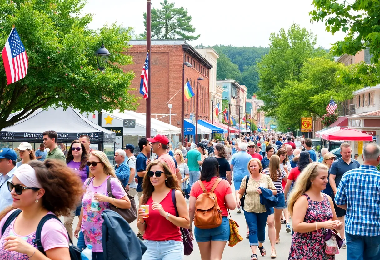 Tourists engaging in activities at a local event in Greenville County