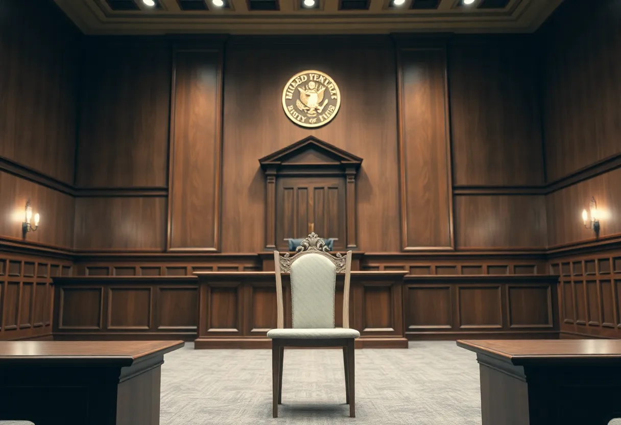Courtroom setting symbolizing justice in Greenville