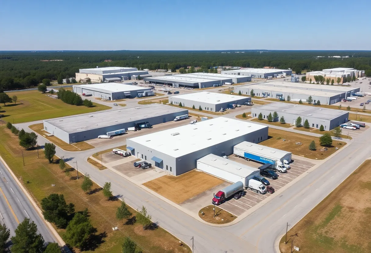Aerial view of the newly acquired industrial park in Greenville, South Carolina.