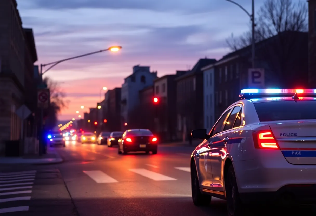 Police responding to a collision scene in Greenville