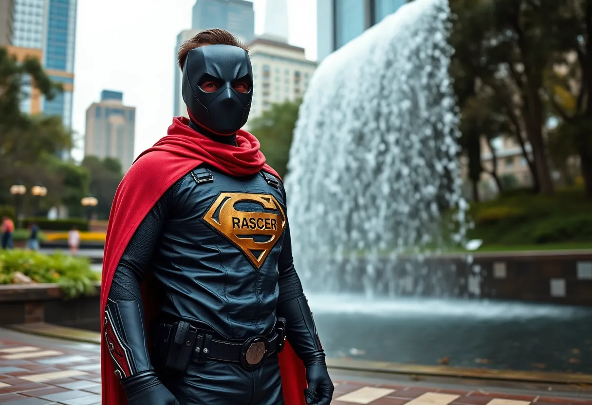 Greenville Spider-Man performing a rescue at Falls Park