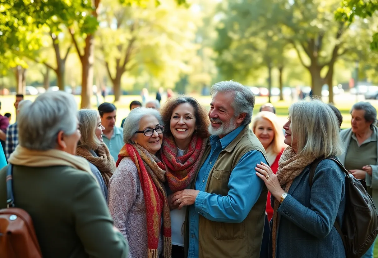 People gathering in remembrance of J'Ronn Remey Martin, sharing joyful moments together.