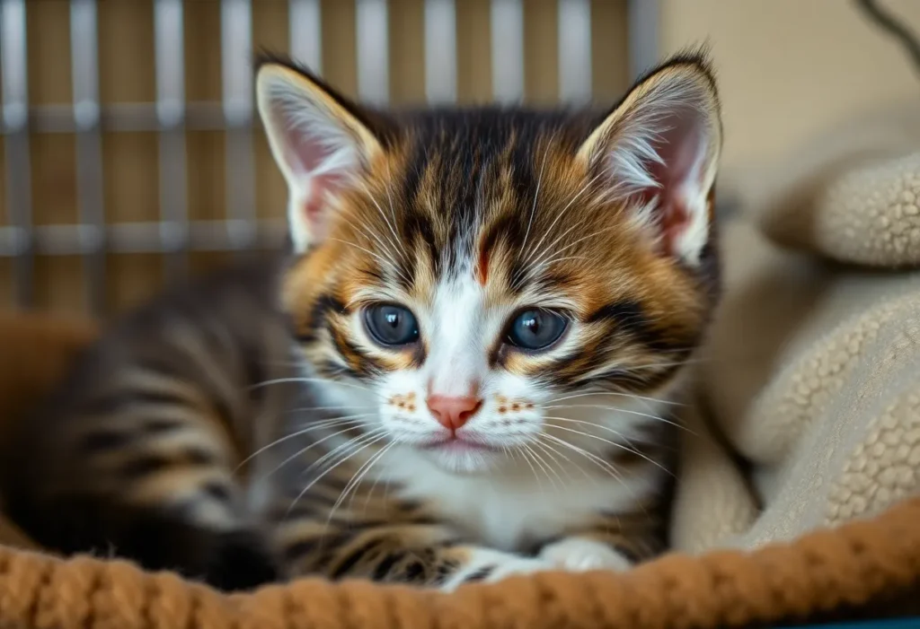 Paul the kitten with an unimpressed expression