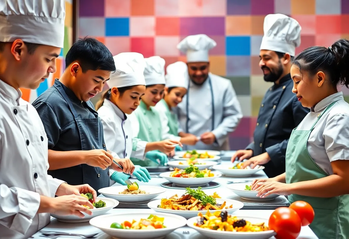Students competing in the Healthy Lunchtime Throwdown