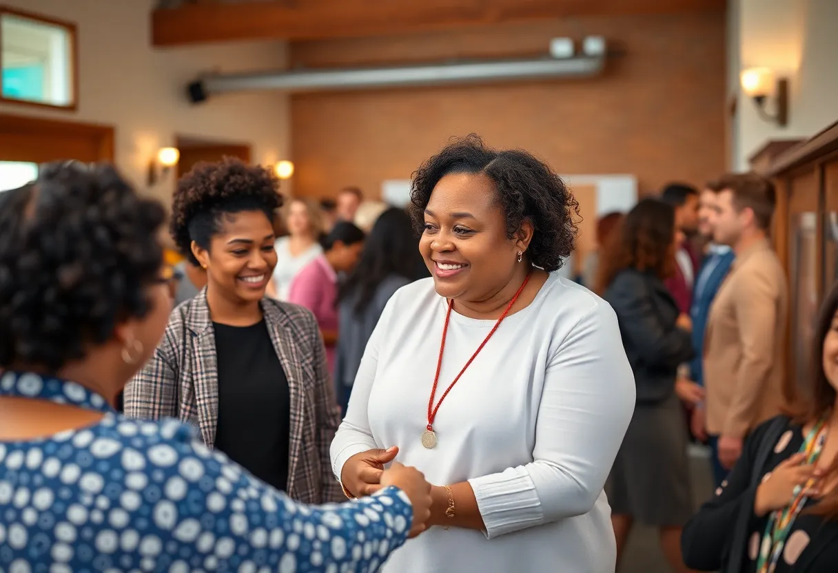Community members attending a recovery assistance event for Hurricane Helene survivors.