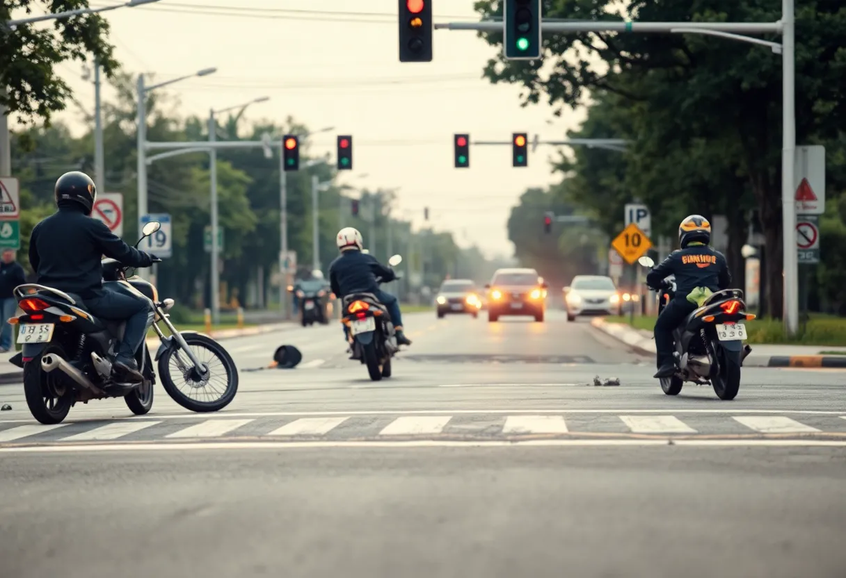 Motorcycle accident at Bypass 72 and Towers Drive
