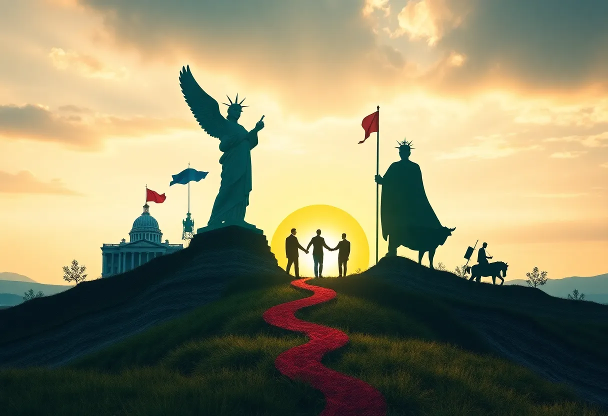 Illustration symbolizing political change and generational shift in leadership.