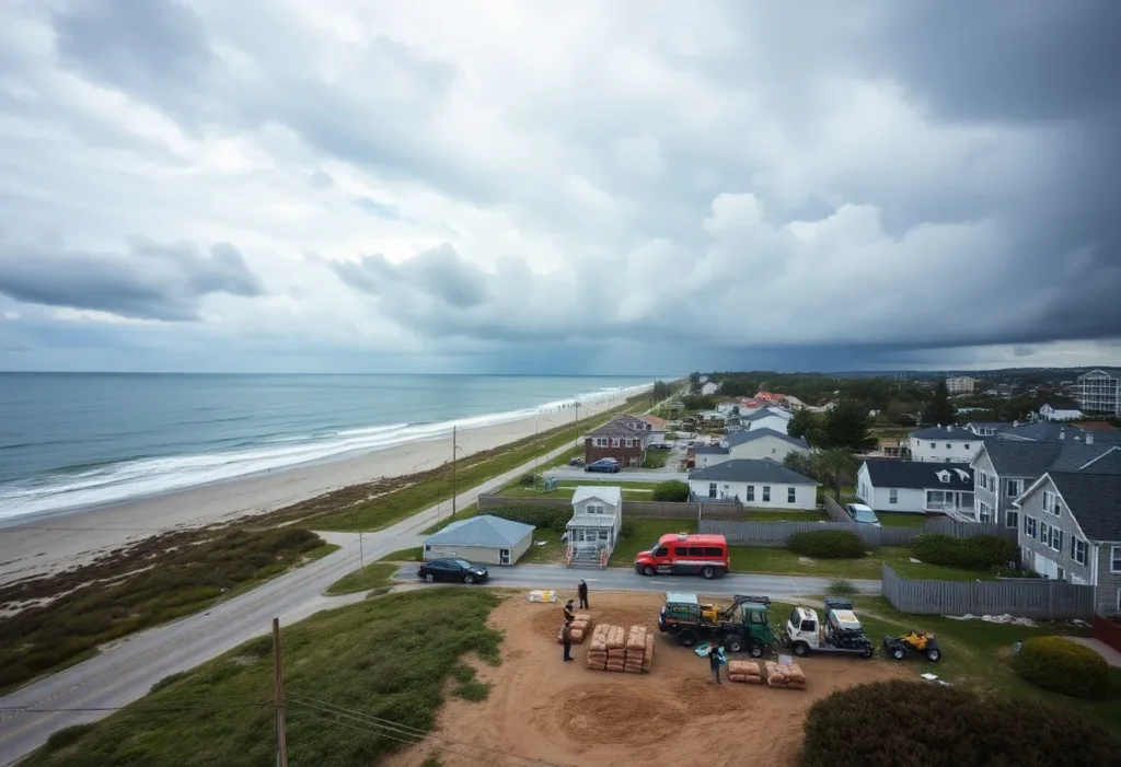 Emergency preparation in coastal South Carolina for Tropical Disturbance 94L