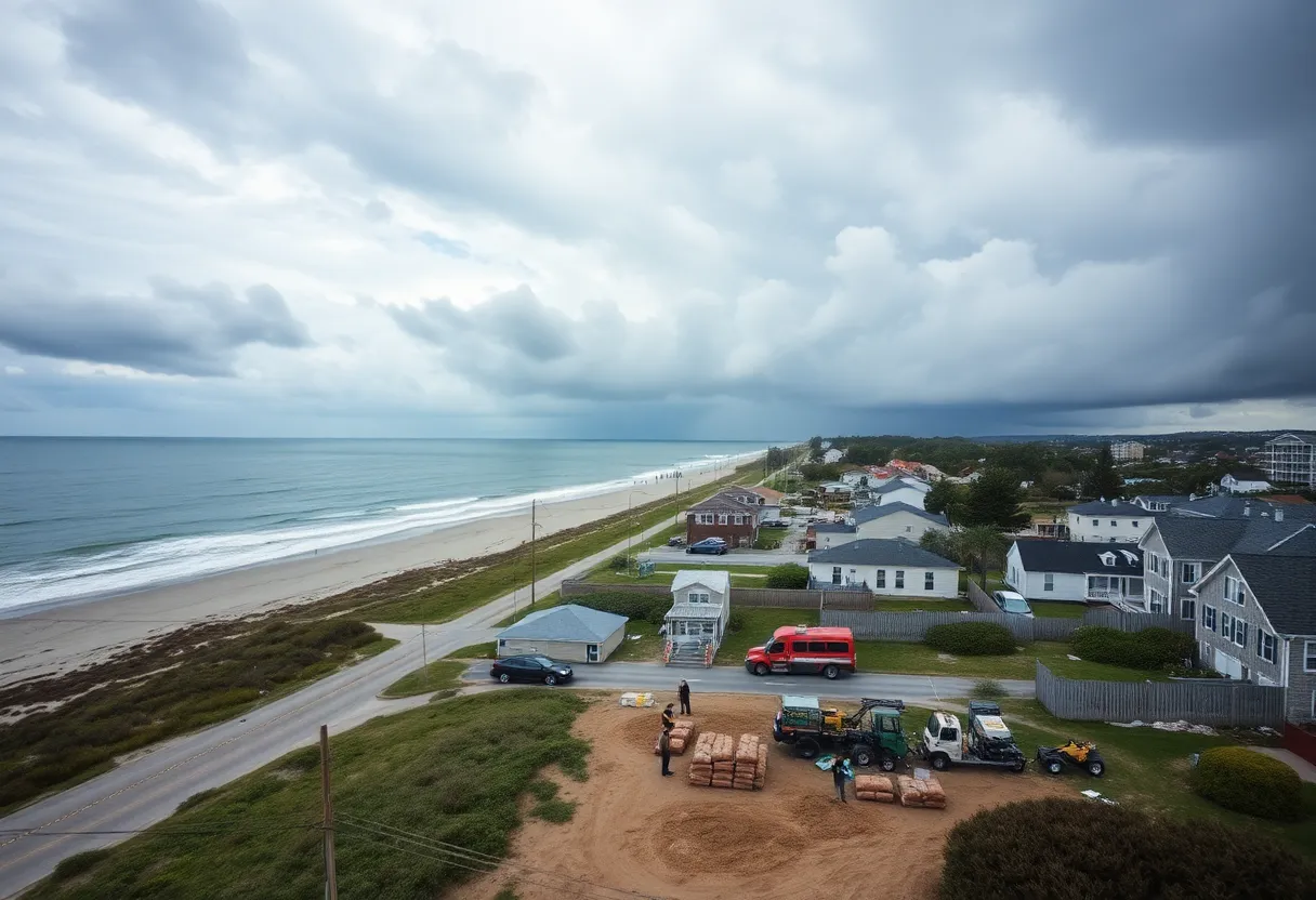 Emergency preparation in coastal South Carolina for Tropical Disturbance 94L