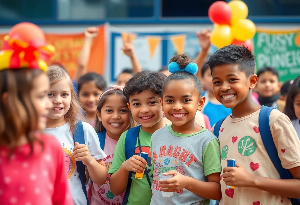 Students participating in a fundraising event during Spirit Week at Wade Hampton High School.