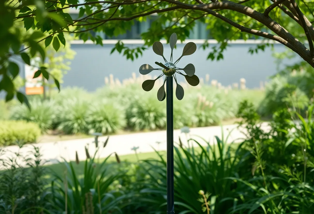 Wind phone memorial surrounded by nature at Conestee Nature Preserve