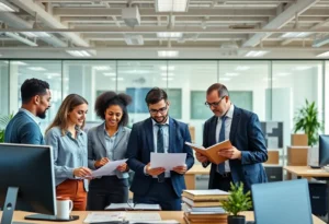 Team working in an accounting office