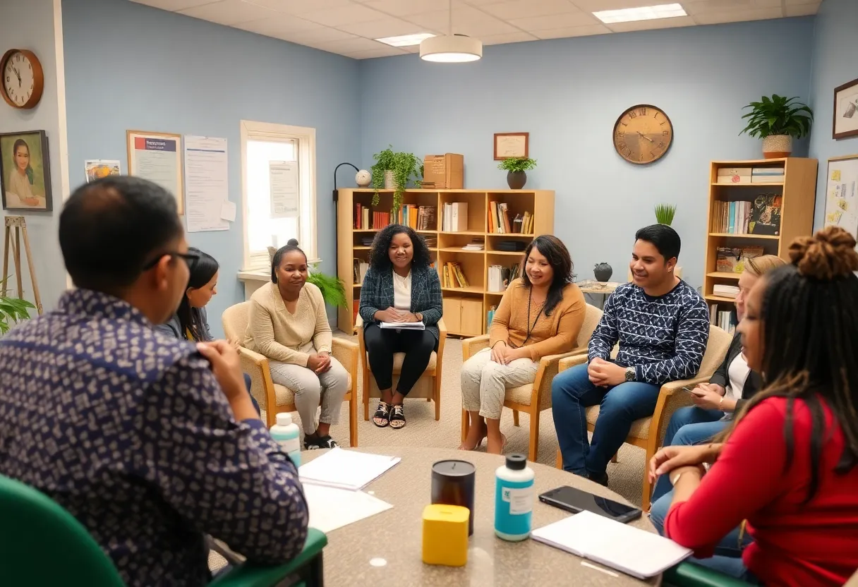 People receiving financial coaching at a community resource center