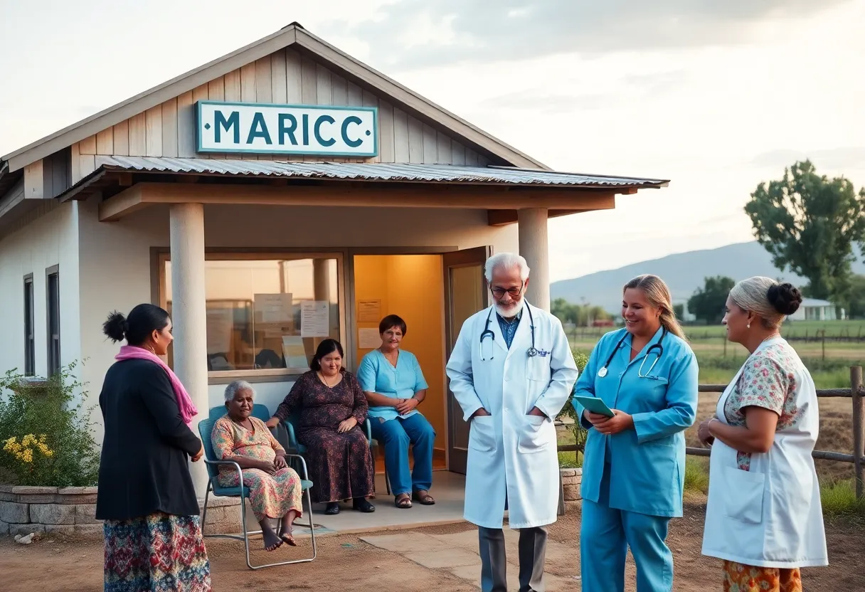 Exterior view of the Greenville Family Medicine clinic with patients and staff.