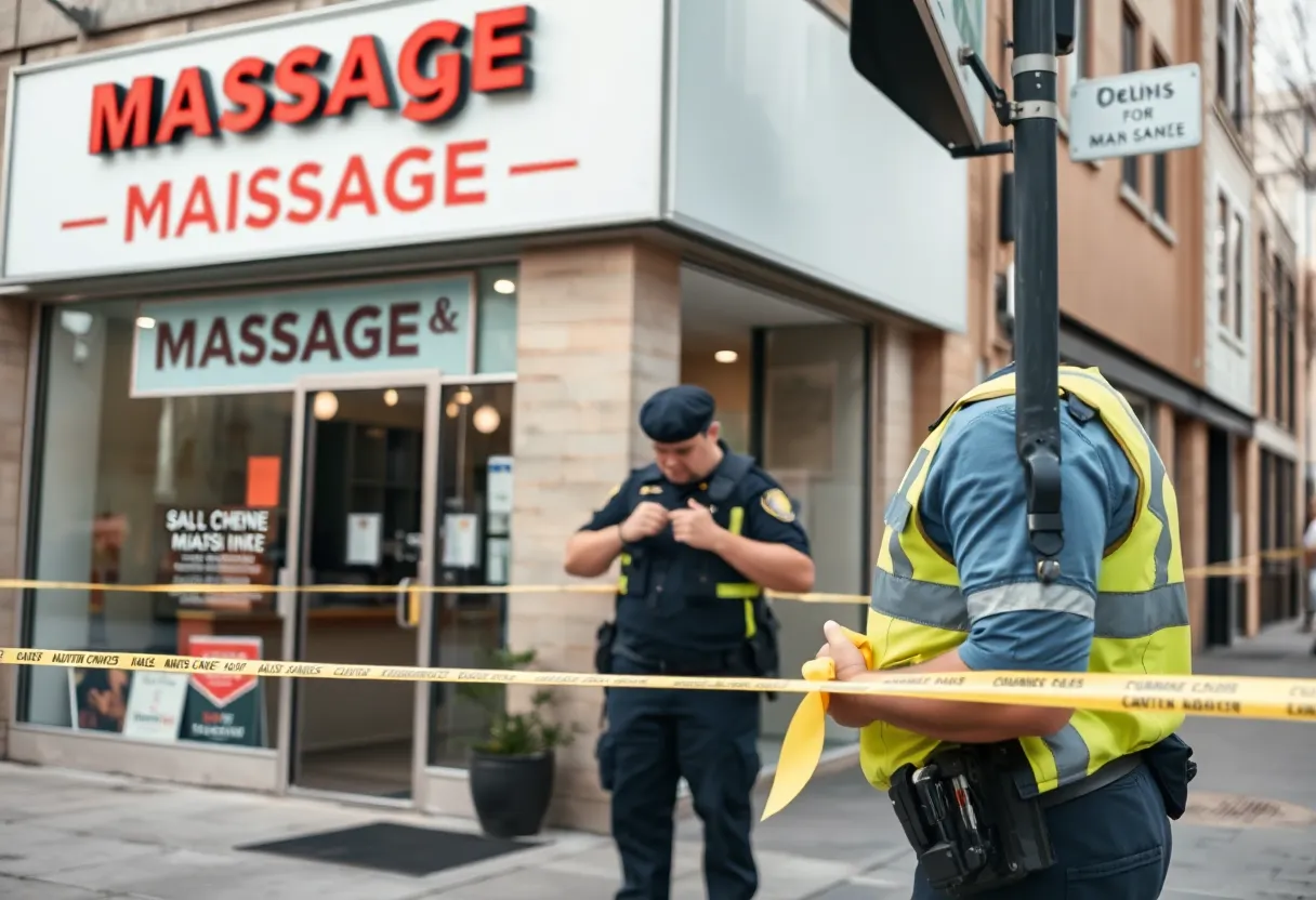 Greenville Police investigating a massage business for human trafficking.