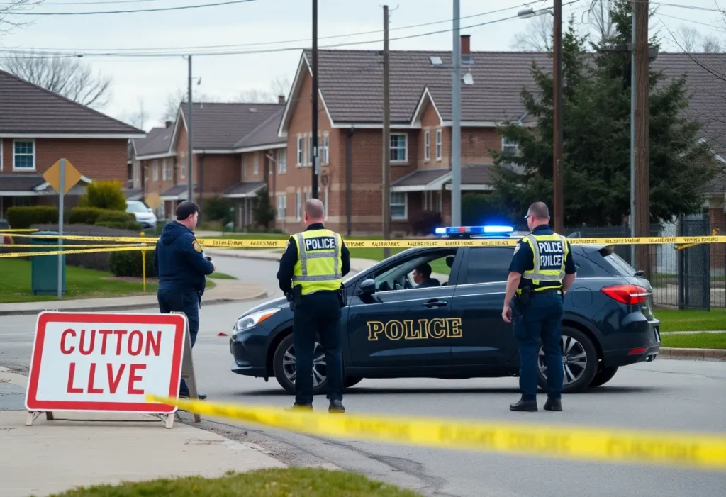 Police at a scene investigating a suspicious package