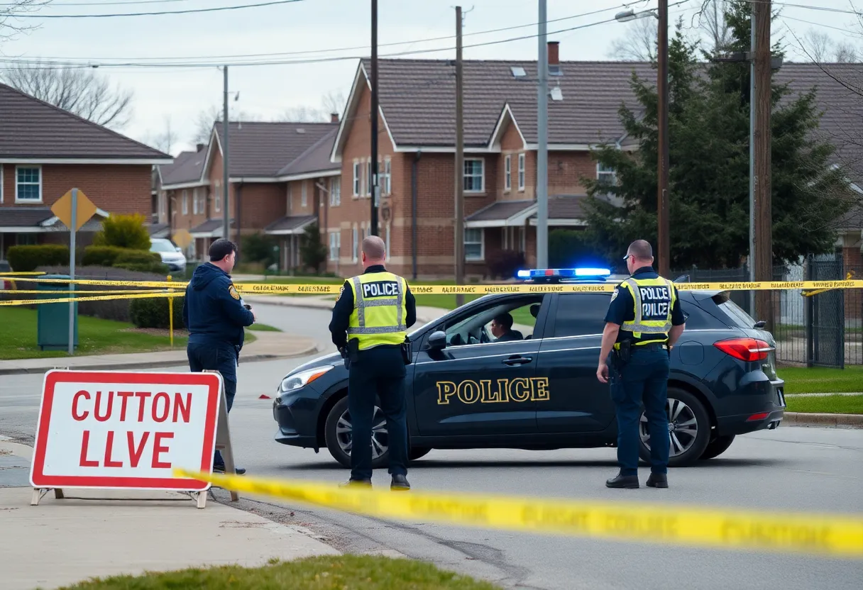 Police at a scene investigating a suspicious package