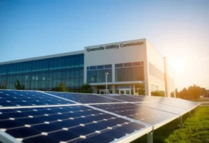 Greenville Utilities Commission building with solar panels