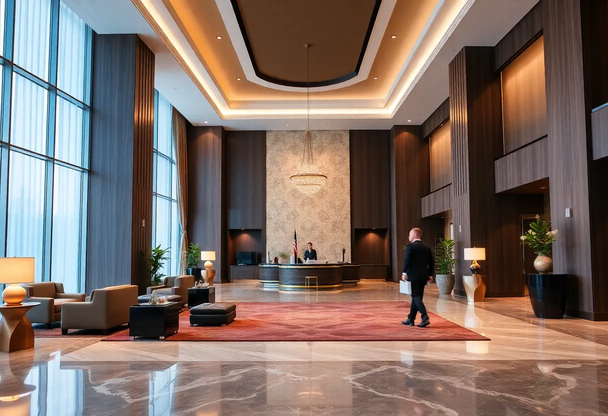 Modern hotel lobby designed for guest comfort and service