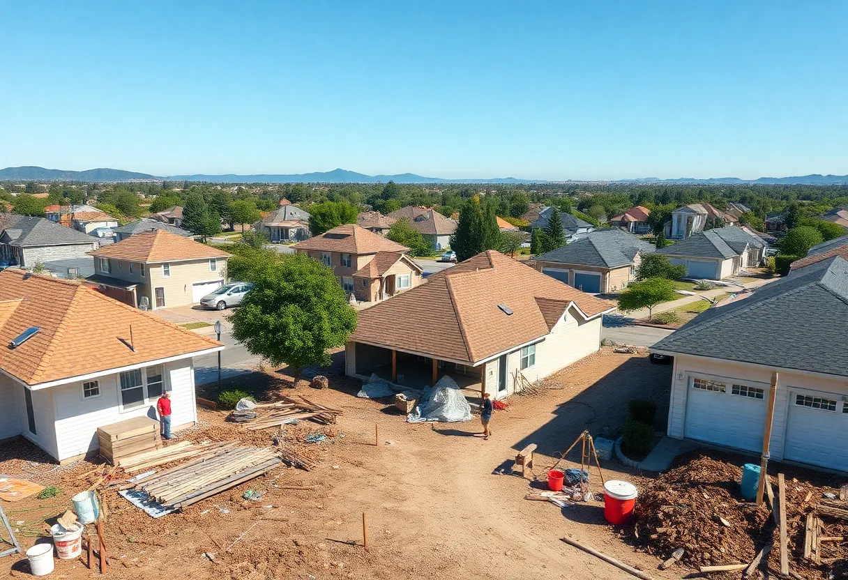 Community members participating in recovery efforts in Greenville, SC after Hurricane Helene.