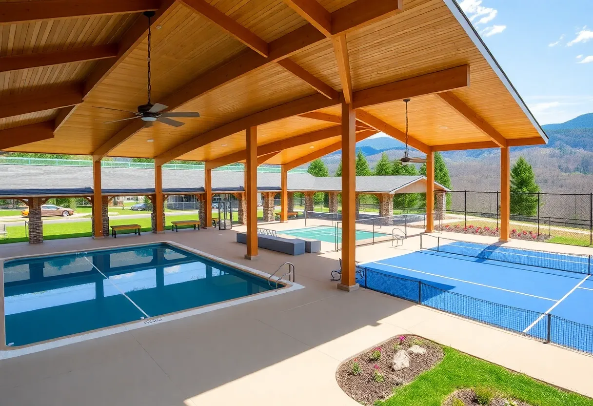 Community Sports Pavilion with Pool and Courts