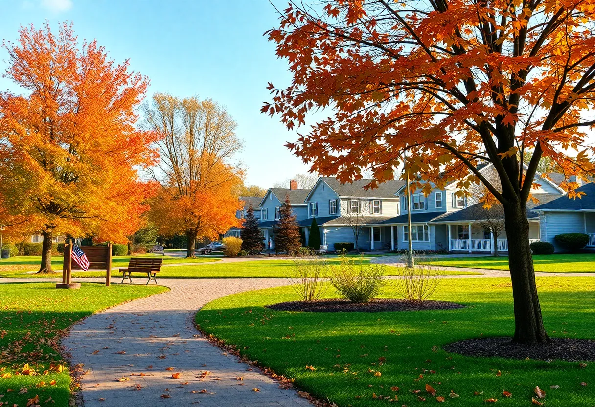 A peaceful community scene symbolizing legacy and remembrance.