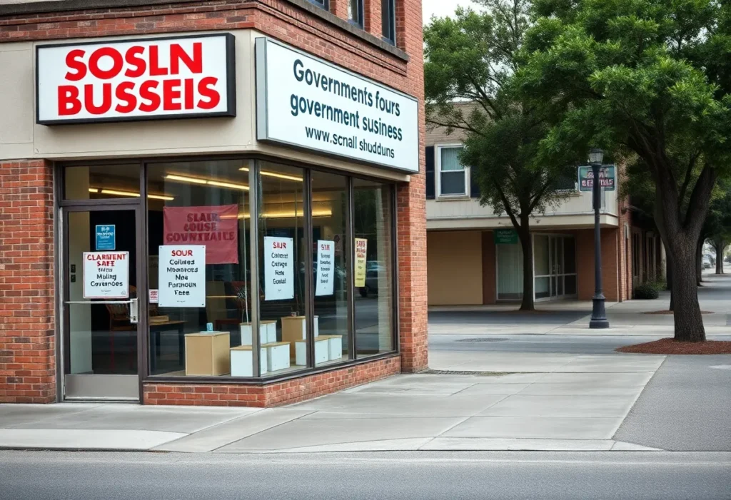 Image depicting a closed small business in South Carolina due to funding obstacles.