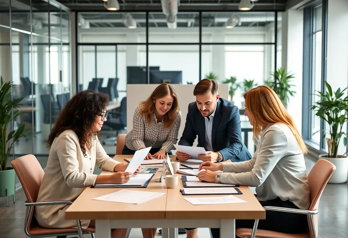 Team members of Stokes & Company CPAs collaborating in an office.