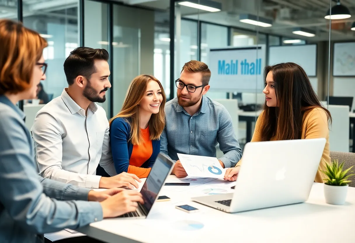 Team analyzing customer insights for marketing strategies