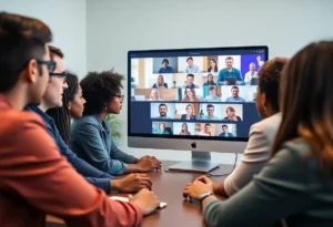 Participants engaging in a virtual event on their devices