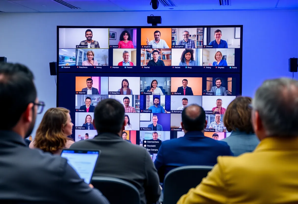 Participants engaging in a virtual marketing event