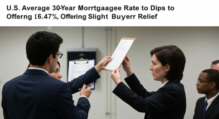 U.S. Average 30-Year Mortgage Rate Dips to 6.47%, Offering Slight Buyer Relief