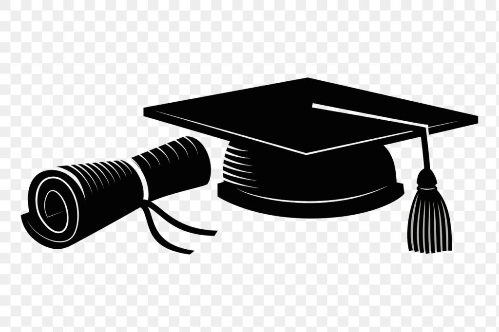 Graduation caps tossed in the air at a ceremony