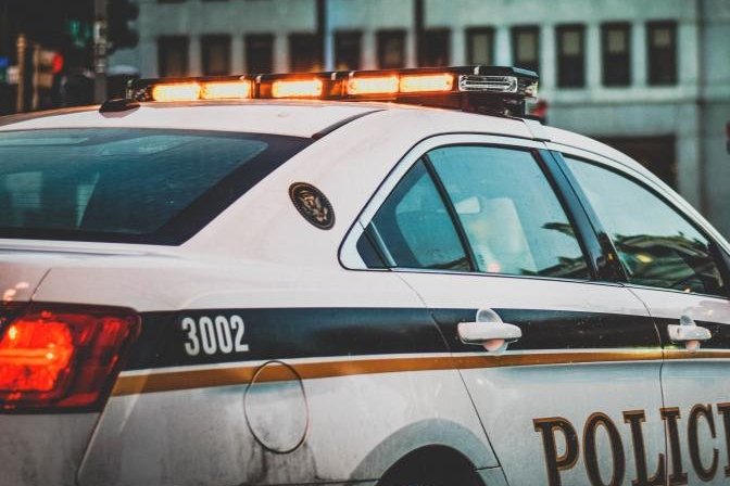 Police car parked on a street