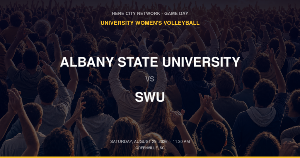 Albany State University vs. SWU — University Women's Volleyball Game Day — Greenville, SC — Aug 29, 2026