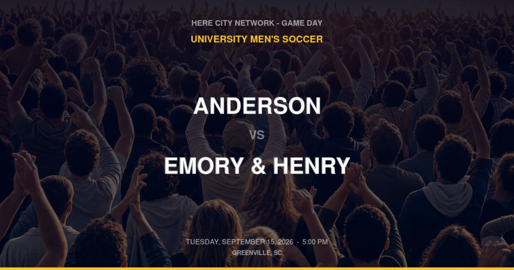 Anderson vs. Emory & Henry — University Men's Soccer Game Day — Greenville, SC — Sep 15, 2026