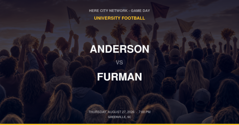 Anderson vs. Furman — University Football Game Day — Greenville, SC — Aug 27, 2026