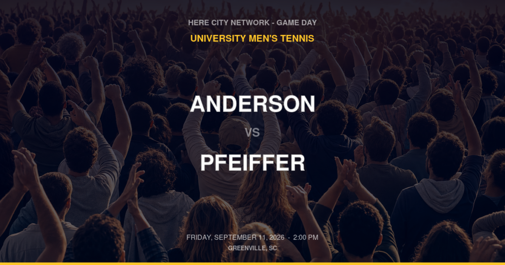 Anderson vs. Pfeiffer — University Men's Tennis Game Day — Greenville, SC — Sep 11, 2026