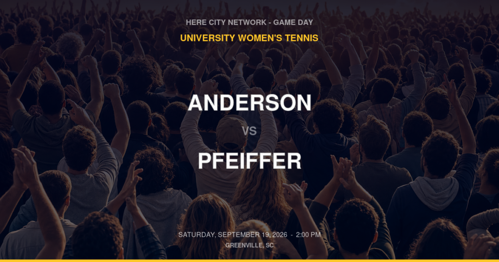 Anderson vs. Pfeiffer — University Women's Tennis Game Day — Greenville, SC — Sep 19, 2026