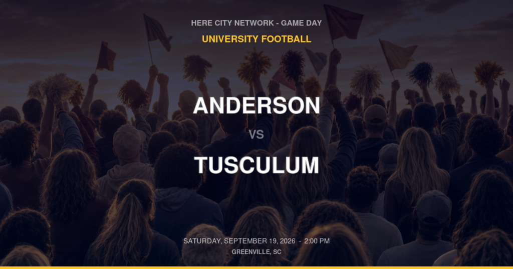 Anderson vs. Tusculum — University Football Game Day — Greenville, SC — Sep 19, 2026